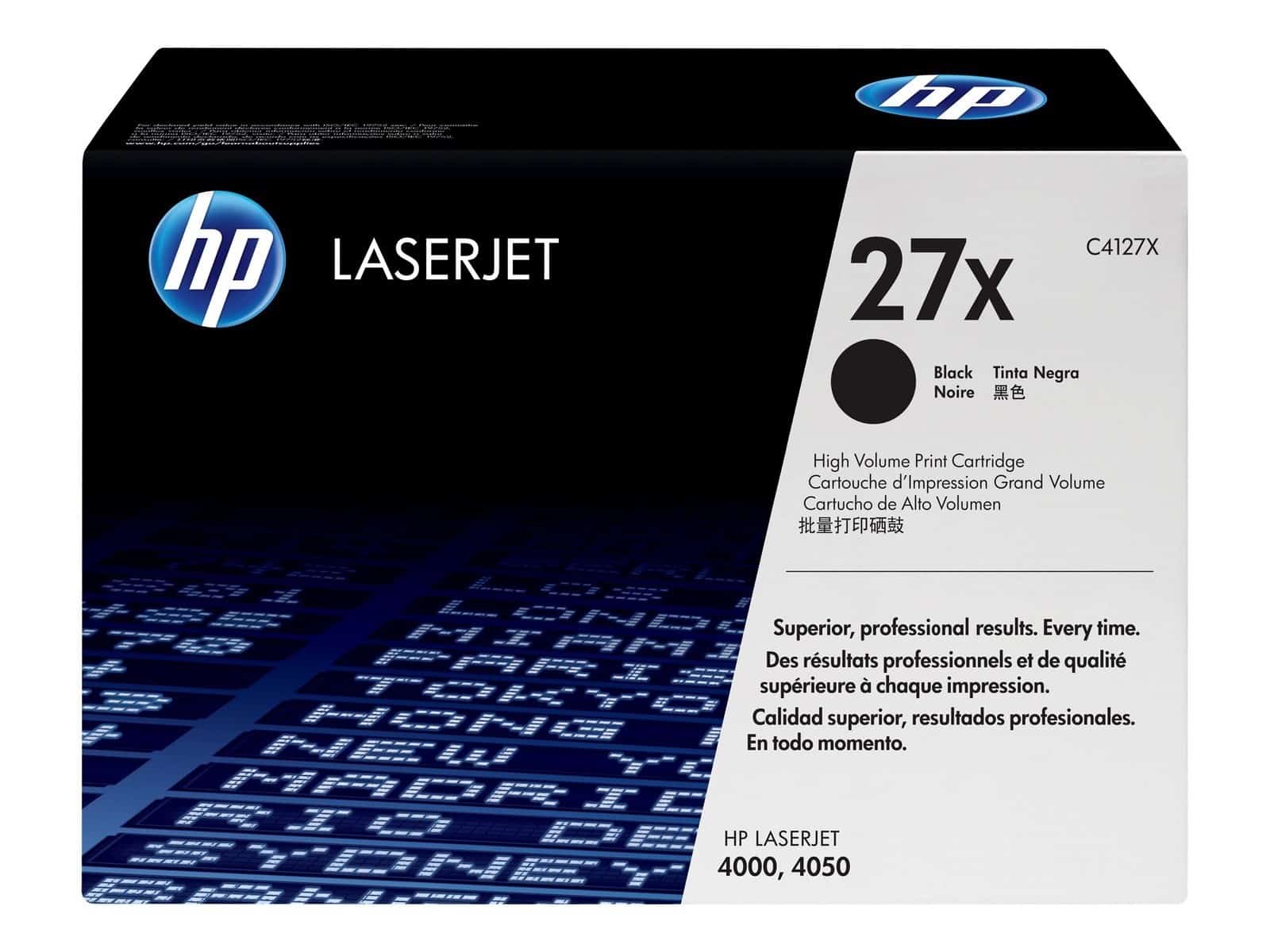 HP 27X - C4127X - Toner schwarz - für LaserJet 4000, 4000n, 4000se, 4000t – Bild 1