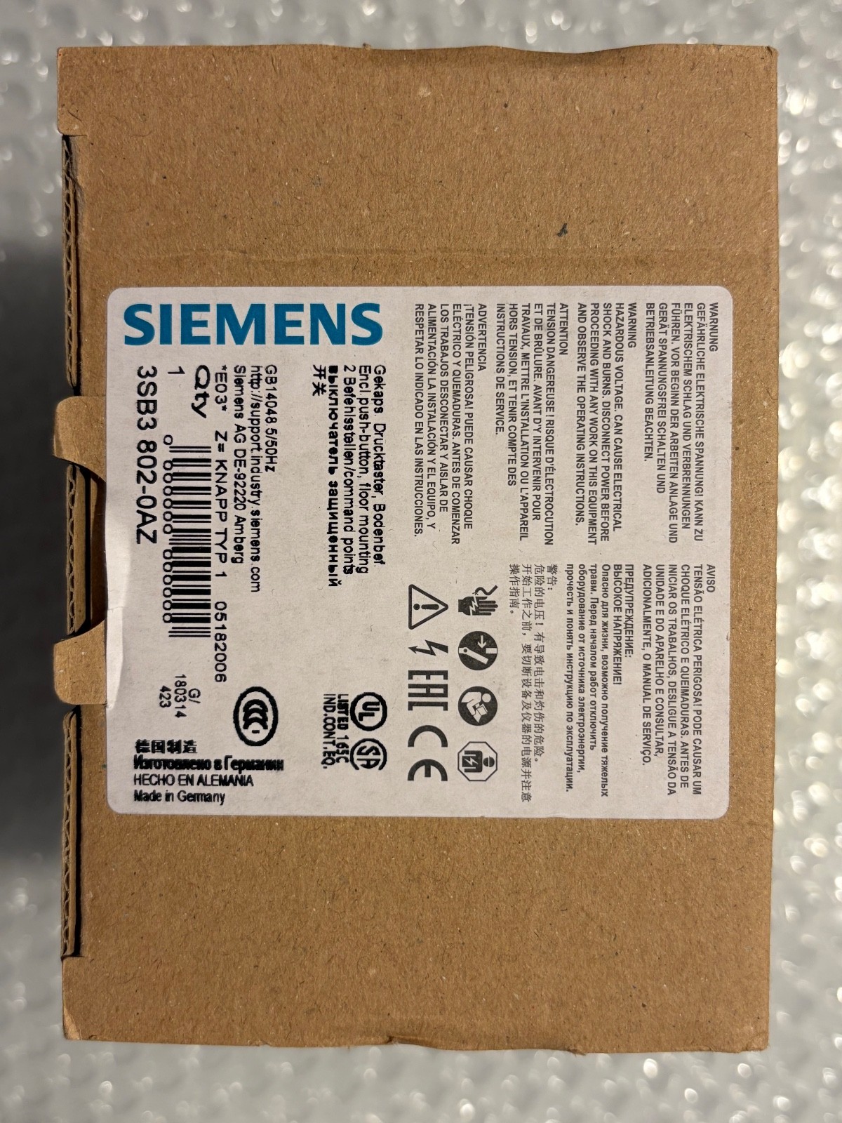 Siemens SIRIUS 3SB3 802-0AZ Steuerhebel Notfall-Stopp - UL CE Zertifizierung – Bild 1