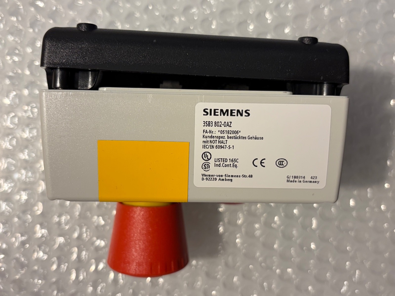 Siemens SIRIUS 3SB3 802-0AZ Steuerhebel Notfall-Stopp - UL CE Zertifizierung – Bild 5