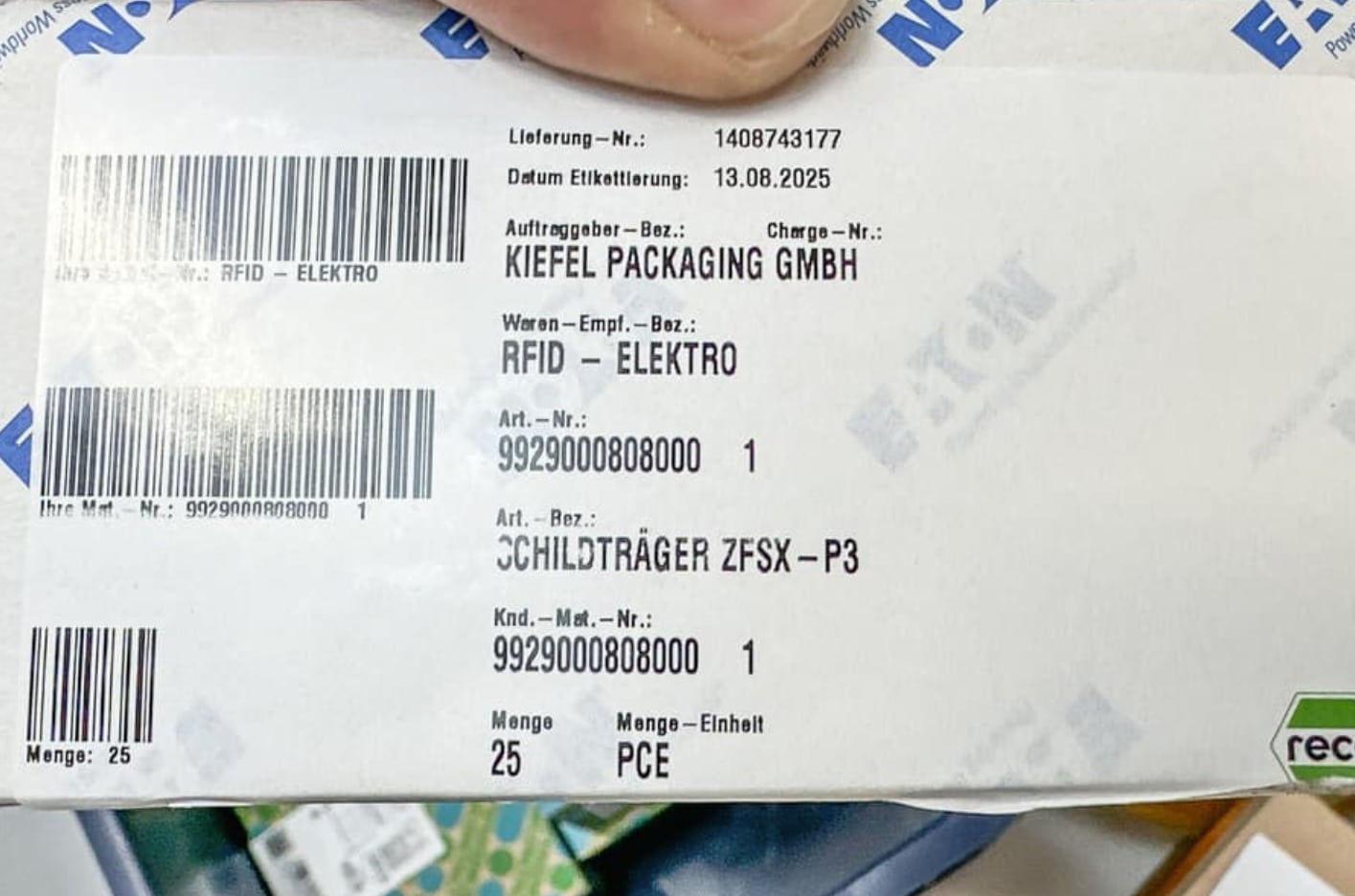 2x25 Stück EATON ZFSX-P3 Schildträger, verwendbar für T5, T5B, P3 – Bild 2