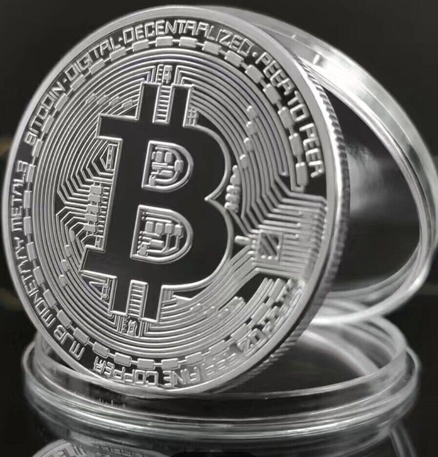 Kryptomünze BTC Münze In Münzkapsel - Silver Farbe – Bild 1