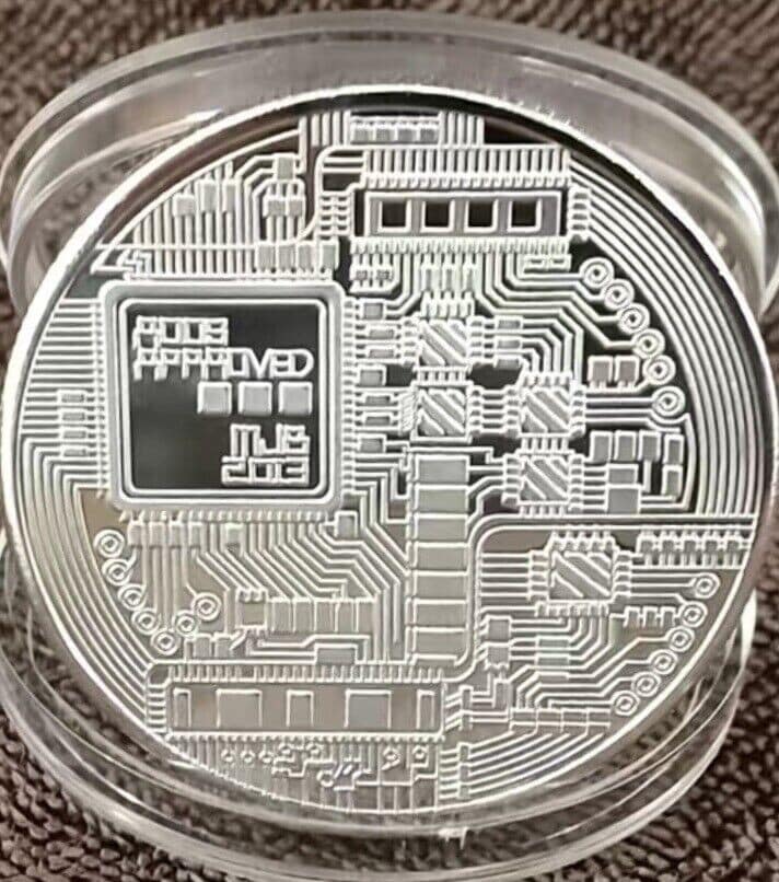 Kryptomünze BTC Münze In Münzkapsel - Silver Farbe – Bild 2