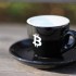 Espresso Porzellanbecher mit sandgestrahltem BTC Logo - Schwarz