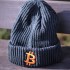 Gestrickte Graue Haube mit orange genähtes Bitcoin-Logo - Unisex