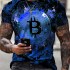 Krypto Bitcoin T-Shirt Shirt Funshirt - Stretch - Shards - Blau - Größe L