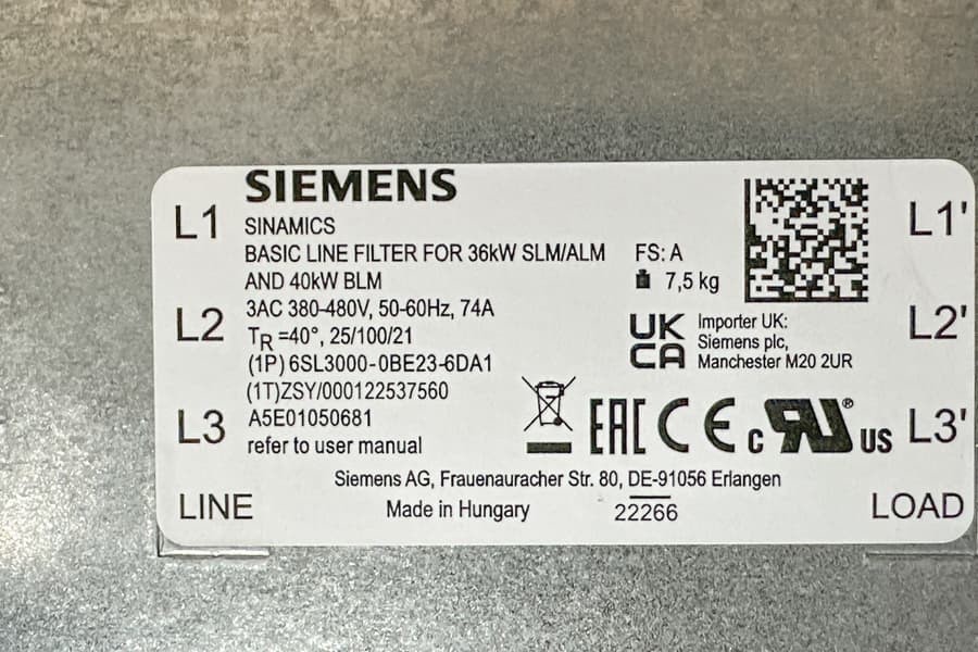 Siemens SINAMICS S120 Basic-Line-Filter 6SL3000-0BE23-6DA1 - OVP - Neu ⚡ – Bild 10